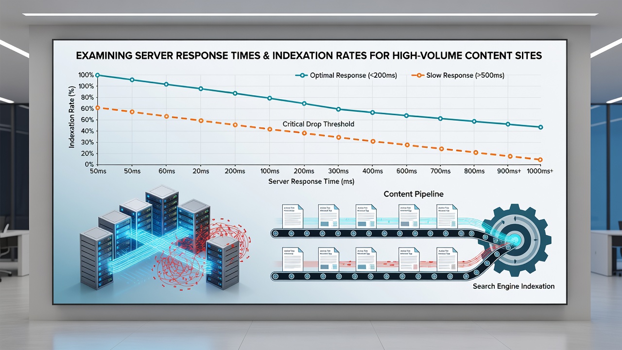 Server log analysis illustrating reduced crawl activity on pages with elevated response times